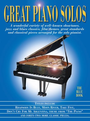 cover image of Great Piano Solos: The Blue Book